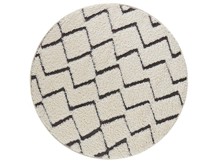Beżowo-czarny dywan Mint Rugs Handira, ⌀ 160 cm Dywany Okrągły Syntetyk Kategoria Dywany