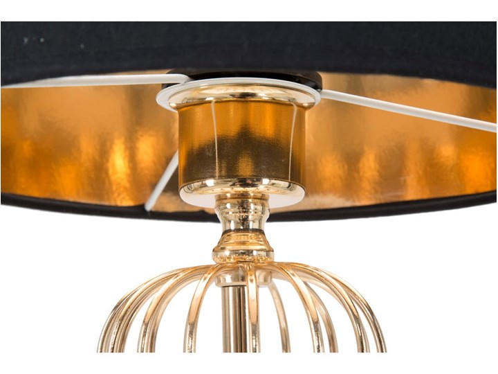 Lampa stołowa w kolorze czarno-złotym Mauro Ferretti Glam Towy, wysokość 51 cm Lampa z kloszem Lampa z abażurem Kategoria Lampy stołowe
