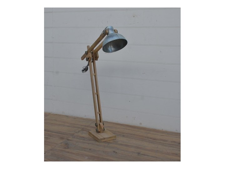 Lampa Podłogowa Iron Vintage Drewno Metal Lampa do czytania Lampa z regulacją wysokości Kolor Brązowy