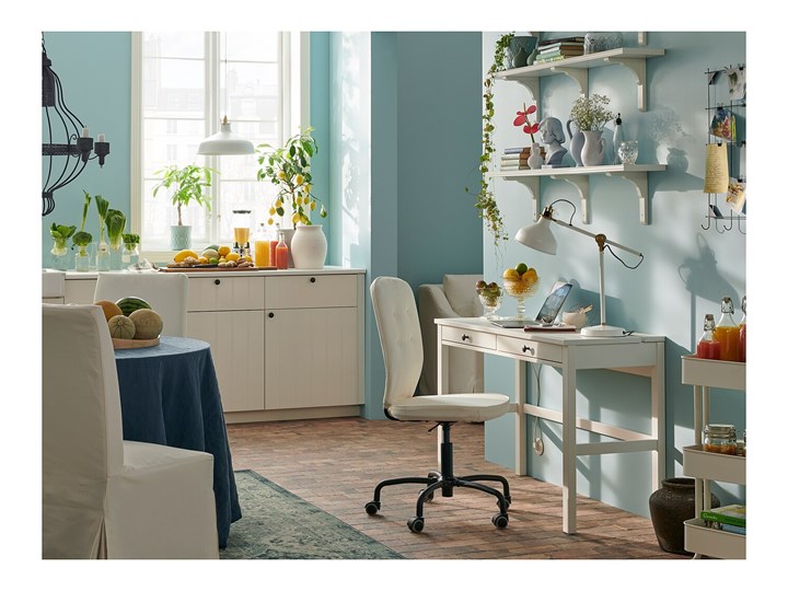 HEMNES Biurko z 2 szufladami Kolor Biały Szerokość 120 cm Drewno Głębokość 47 cm Biurko konsola Kategoria Biurka