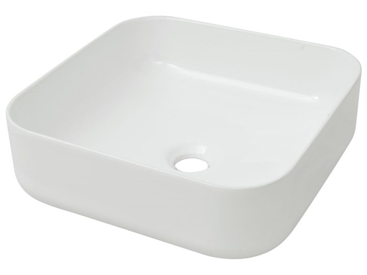 vidaXL Umywalka ceramiczna kwadratowa 38 x 38 x 13,5 cm, biała Szkło Ceramika Kwadratowe Szerokość 38 cm Kolor Biały