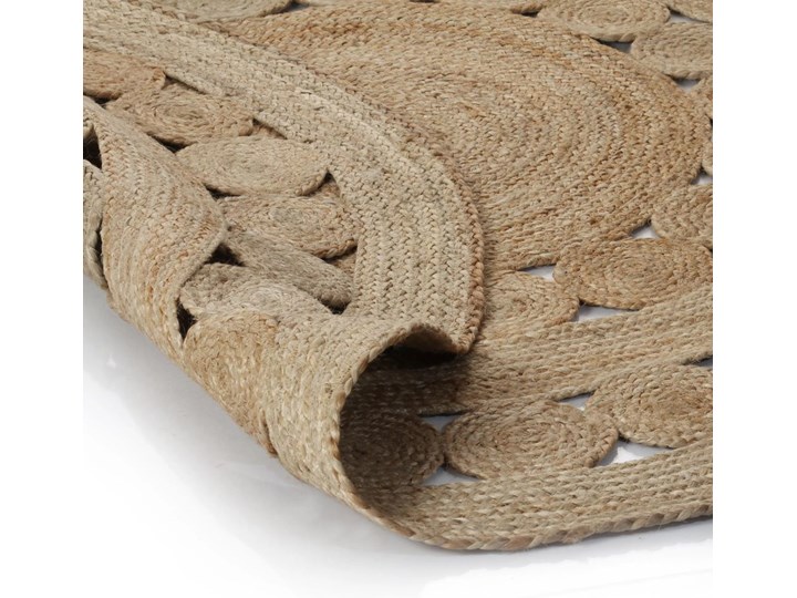 vidaXL Dywan pleciony z juty, 90 cm, okrągły Juta Dywany Wzór Jednobarwny