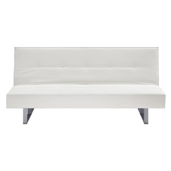Sofa z funkcją spania skóra ekologiczna biała 189 cm Lilla mała BLmeble kod: 4260602371892