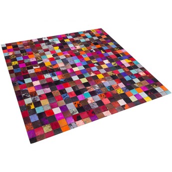 Dywan skórzany 200 x 200 cm kolorowy ENNE kod: 4251682218818