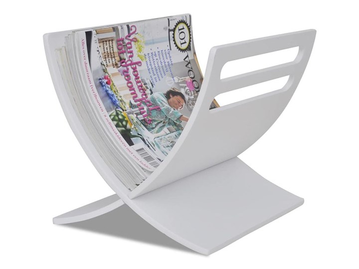 Drewniany stojak na gazety, biały kod: V-241219