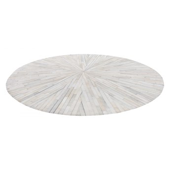 Dywan biały ø140 cm skórzany Betito kod: 4260586355239