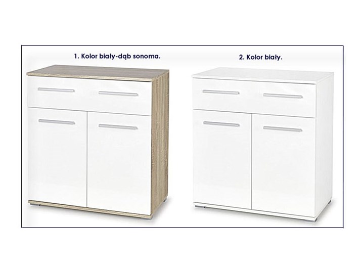 Minimalistyczna komoda Lines C6 - dąb sonoma Szerokość 77 cm Wysokość 82 cm Kolor Beżowy Z szafkami i szufladami Drewno Styl Klasyczny