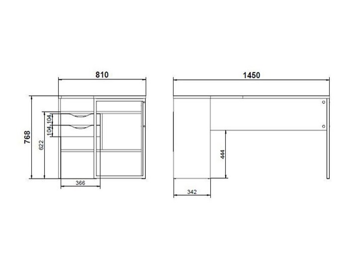 Biurko narożne Function 118 czarny mat / dąb sonoma Szerokość 145 cm Drewno Biurko z nadstawką Głębokość 81 cm Metal Styl Nowoczesny