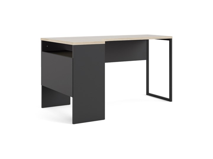 Biurko narożne Function 118 czarny mat / dąb sonoma Styl Nowoczesny Szerokość 145 cm Biurko z nadstawką Drewno Głębokość 81 cm Metal Kategoria Biurka