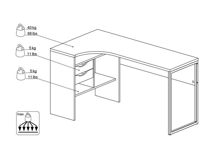Biurko narożne Function 118 czarny mat / dąb sonoma Szerokość 145 cm Metal Styl Nowoczesny Drewno Biurko z nadstawką Głębokość 81 cm Kategoria Biurka