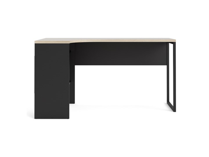 Biurko narożne Function 118 czarny mat / dąb sonoma Głębokość 81 cm Drewno Metal Szerokość 145 cm Styl Nowoczesny Biurko z nadstawką Kategoria Biurka