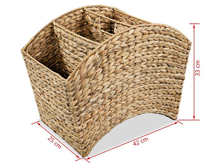 Koszyk na gazety Sally 3X - hiacynt wodny Kategoria Gazetniki Rattan Kolor Beżowy