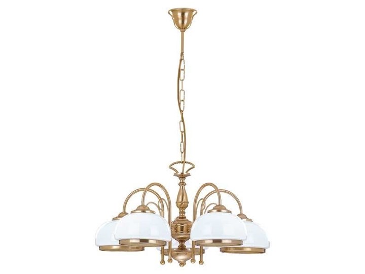 Żyrandol klasyczny PARIS patyna/biały śr. 62cm Szkło Lampa z kloszem Szkło Metal Metal Szkło Metal Metal Szkło