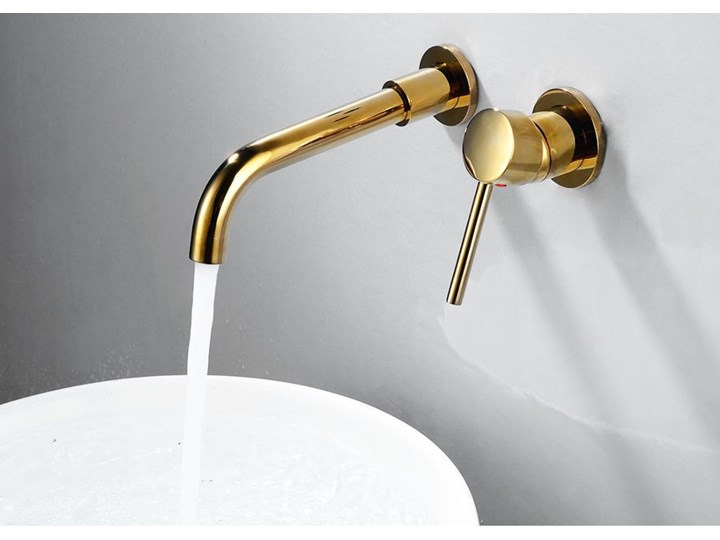 BATERIA ŁAZIENKOWA PODTYNKOWA NEW DESIGN , LUXURY GOLDEN Bateria ścienna Wykończenie Mosiądz