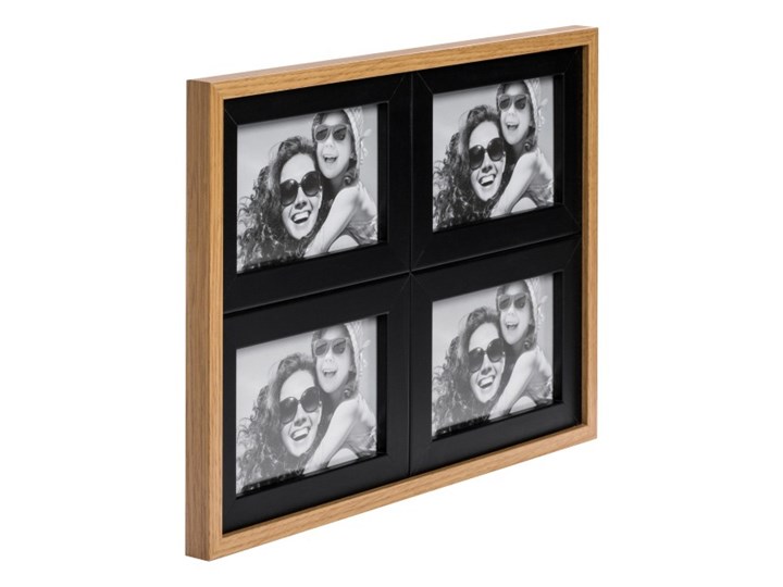 Galeria na zdjęcia Duo 4 x (10 x 15 cm) czarna dąb Drewno Multiramka Pomieszczenie Sypialnia
