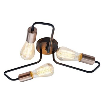 Lampa sufitowa HERPE 33-66916 czarno-miedziana 3x60W E27