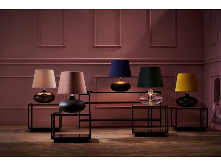 Lampa stołowa Sawa Velvet Zielona, Kaspa Wysokość 55 cm Lampa z abażurem Lampa z kloszem Styl Skandynawski
