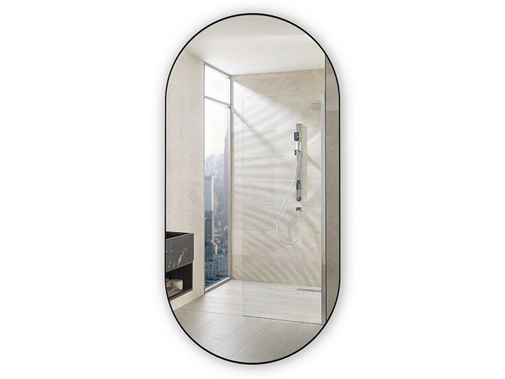 Lustro LED Inox S Black Lustro bez ramy Styl Nowoczesny Ścienne Owalne Kolor Szary