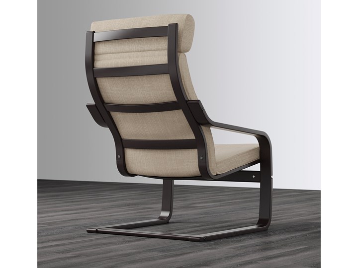 POANG Fotel Kolor Beżowy Wysokość 50 cm Drewno Szerokość 68 cm Fotel z podnóżkiem Wysokość 42 cm Głębokość 50 cm Głębokość 82 cm Kategoria Fotele do salonu