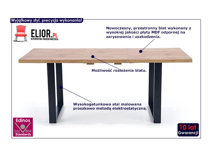 Drewniany rozkładany stół do salonu Lucy 2X Wysokość 74 cm Długość 90 cm Drewno Szerokość 90 cm Styl Minimalistyczny