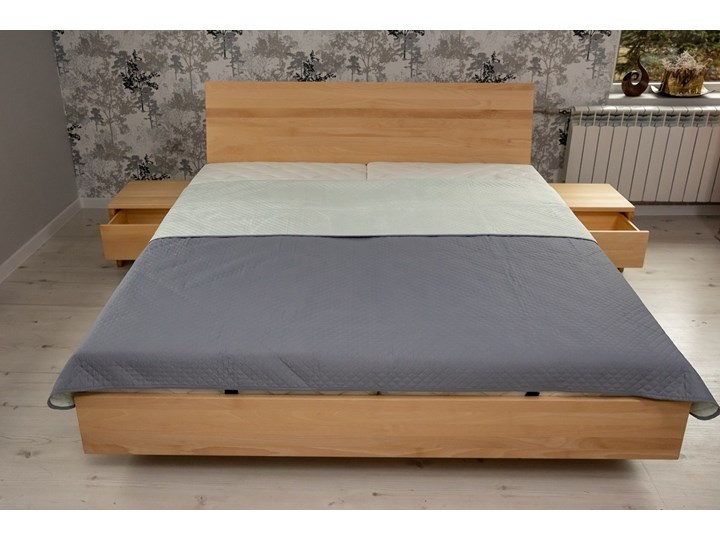 Ballega łóżko bukowe lewitujące, rozmiary 140x200, 160x200, 180x200 Rozmiar materaca 160x200 cm Łóżko drewniane Pojemnik na pościel Z pojemnikiem