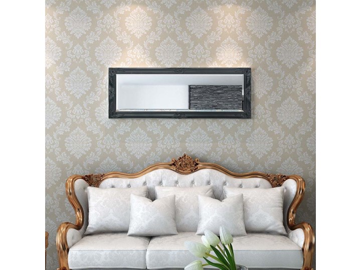 vidaXL Lustro ścienne w stylu barokowym, 140x50 cm, czarne Prostokątne Lustro z ramą Pomieszczenie Garderoba