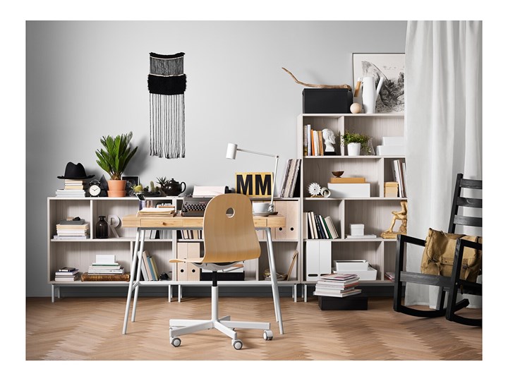 LILLASEN Biurko Styl Skandynawski Szerokość 102 cm Głębokość 49 cm Biurko konsola Kolor Beżowy