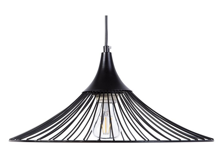 Lampa sufitowa wisząca czarna metalowa okrągły klosz industrialna kuchnia sypialnia Lampa druciana Lampa inspirowana Styl Industrialny