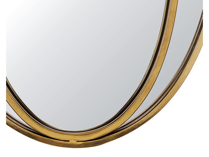 Lustro ścienne wiszące owalne złote 90 x 55 cm dekoracja ścienna do salonu glamour Kolor Złoty