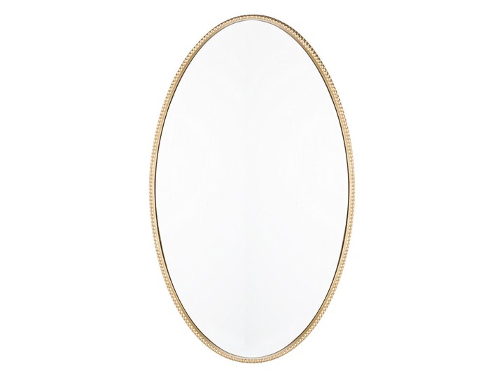 Lustro ścienne wiszące złote 83 x 57 cm owalne dekoracyjne do salonu sypialni łazienki minimalistyczne Styl Nowoczesny