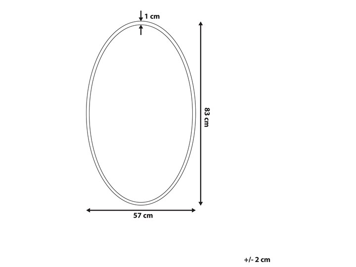 Lustro ścienne wiszące złote 83 x 57 cm owalne dekoracyjne do salonu sypialni łazienki minimalistyczne Styl Nowoczesny Kategoria Lustra