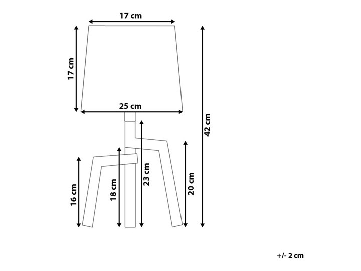 Lampa stołowa biała jasne drewno 42 cm trójnóg skandynawska Lampa nocna Kategoria Lampy stołowe Lampa z abażurem Kolor Biały