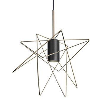 Lampa wisząca druciana zwis nowoczesna GSTAR złoty/czarny śr. 30cm