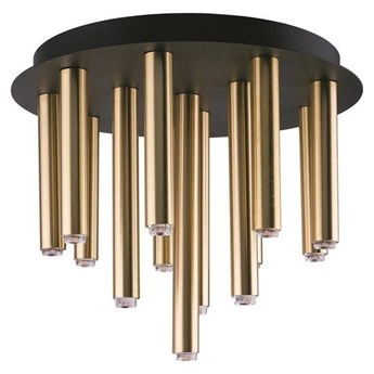 Lampa sufitowa nowoczesna rurki STALACTITE BRASS XIII czarny/mosiądz śr. 34cm