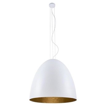 Lampa wisząca tuba nad stół EGG XL biały/złoty śr. 75cm