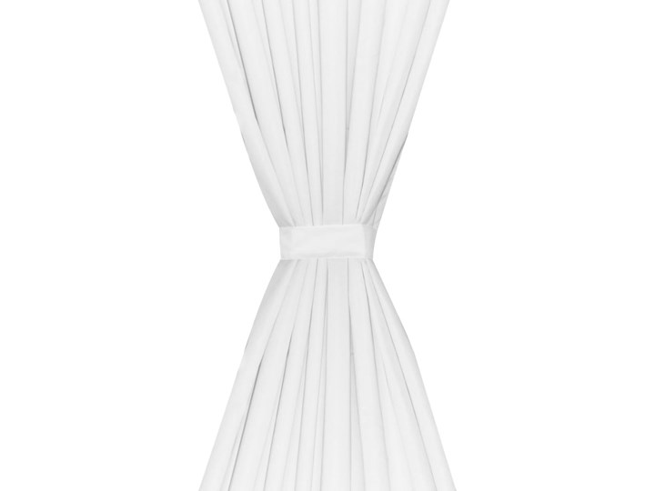 vidaXL Podwójne zasłony zaciemniające, 2 szt., 140 x 245 cm, białe Zasłona zaciemniająca Kolor Biały 140x245 cm Poliester Typ Zasłony gotowe