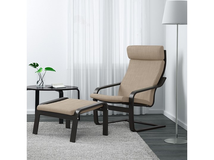POANG Fotel Fotel z podnóżkiem Pomieszczenie Salon Głębokość 82 cm Wysokość 42 cm Wysokość 50 cm Szerokość 68 cm Drewno Głębokość 50 cm Kolor Beżowy