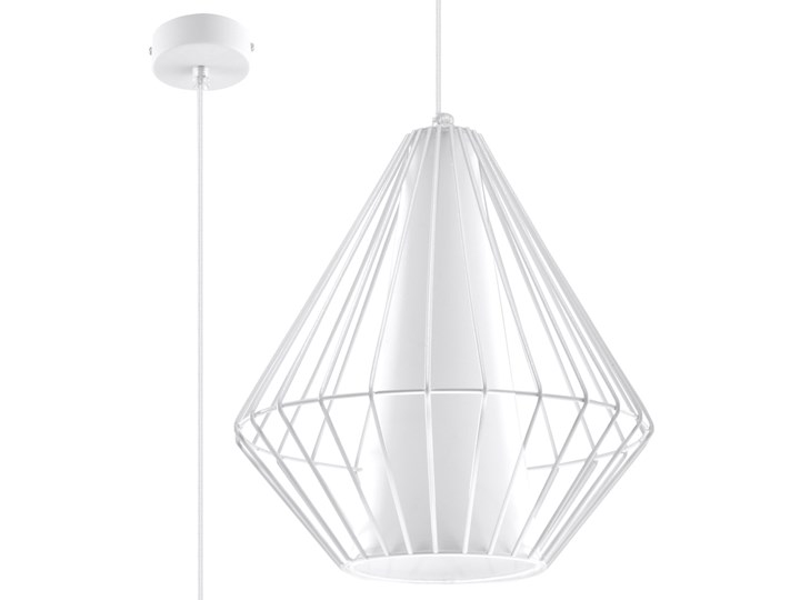 SOLLUX Stylowy Minimalizm! Designerska Lampa wisząca DEMI Biała E27 Metal Lampa z kloszem Stal Kolor Biały Lampa druciana Ilość źródeł światła 1 źródło
