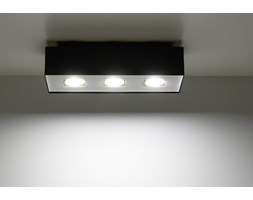 SOLLUX Stylowy Designerski Plafon Korytko Mono 3 Czarny LED
