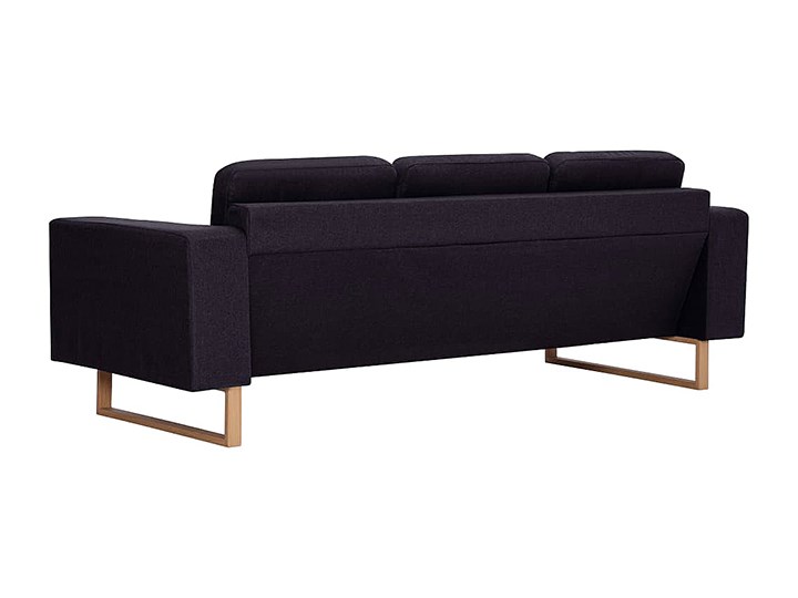 Elegancka trzyosobowa sofa Williams 3X - czarna Stała konstrukcja Szerokość 82 cm Kolor Czarny