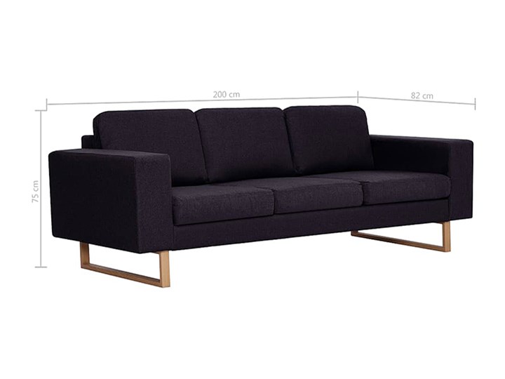 Elegancka trzyosobowa sofa Williams 3X - czarna Styl Nowoczesny Szerokość 82 cm Stała konstrukcja Kolor Czarny