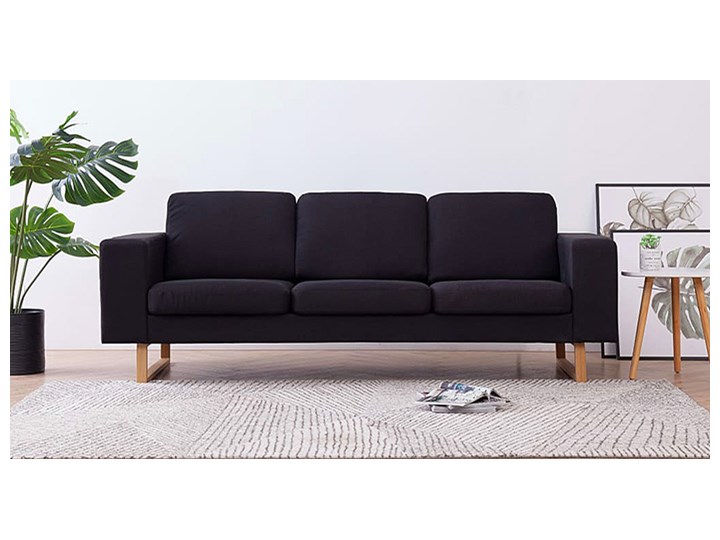 Elegancka trzyosobowa sofa Williams 3X - czarna Stała konstrukcja Szerokość 82 cm Rozkładanie