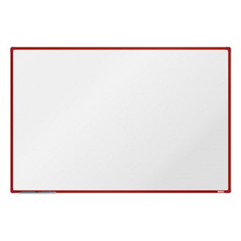 Biała magnetyczna tablica boardOK, 180 x 120 cm, czerwona rama