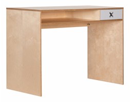 Beżowe Biurka komputerowe wyposażenie wnętrz Homebook biurko Melton Biurka Homebook
