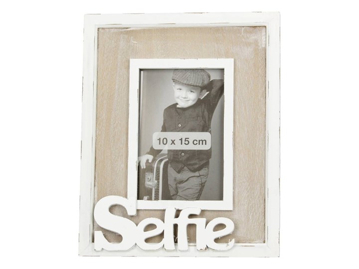 Ramka na zdjęcie Selfie pionowa 10x15cm, 21,5 × 26 × 13 cm Drewno Rozmiar zdjęcia 10x15 cm Pomieszczenie Salon