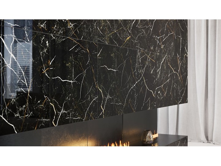 Gres 59,8X119,8 Royal Black Czarny Opoczno Prostokąt Płytka bazowa Płytki podłogowe Gres szkliwiony 59,8x119,8 cm Płytki tarasowe Płytki ścienne Płytki elewacyjne Kategoria Płytki