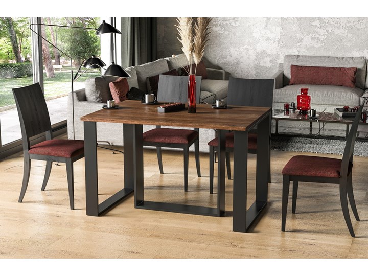 Stół Borys 250 rozkładany od 130 do 250 cm Drewno Długość 80 cm Płyta MDF Metal Długość 130 cm Styl Nowoczesny