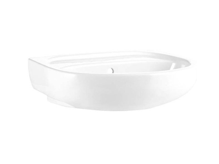 Umywalka ścienna ceramiczna Koło Solo 50 x 42 cm biała bez otworu na armaturę Podwieszane Szkło Ceramika Półokrągłe Szerokość 50 cm Kolor Biały