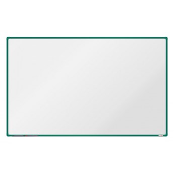 Biała magnetyczna tablica boardOK, 200 x 120 cm, zielona rama