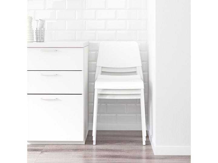MELLTORP / TEODORES Stół i 4 krzesła Kolor Biały Kategoria Stoły z krzesłami
